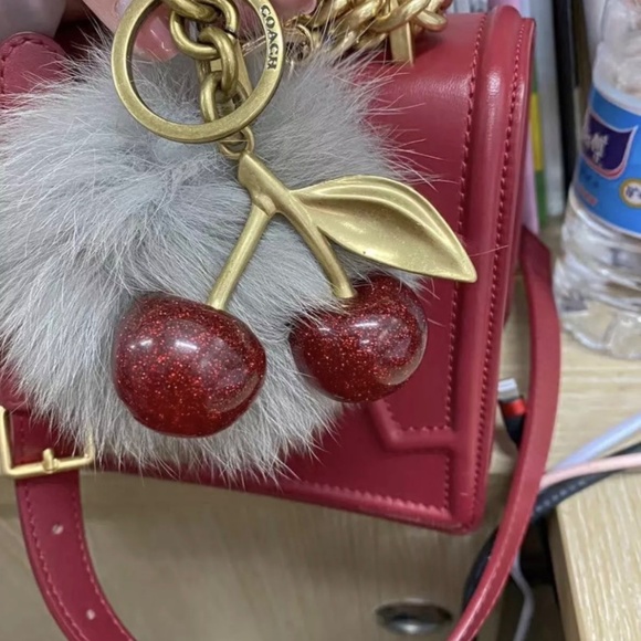 COACH Cherry Glitter Key Chain Bag Charm - Picture 5 of 5